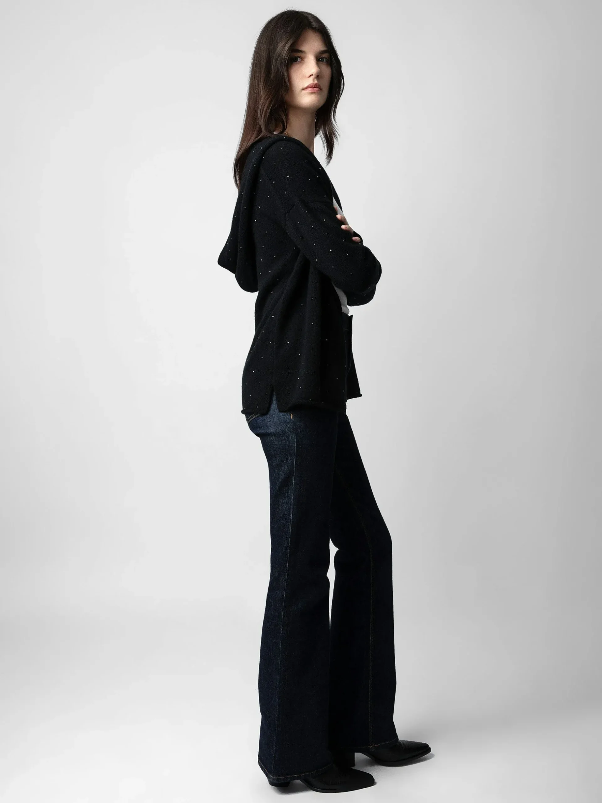 Cosany Rhinestone Cardigan 100% Cashmere