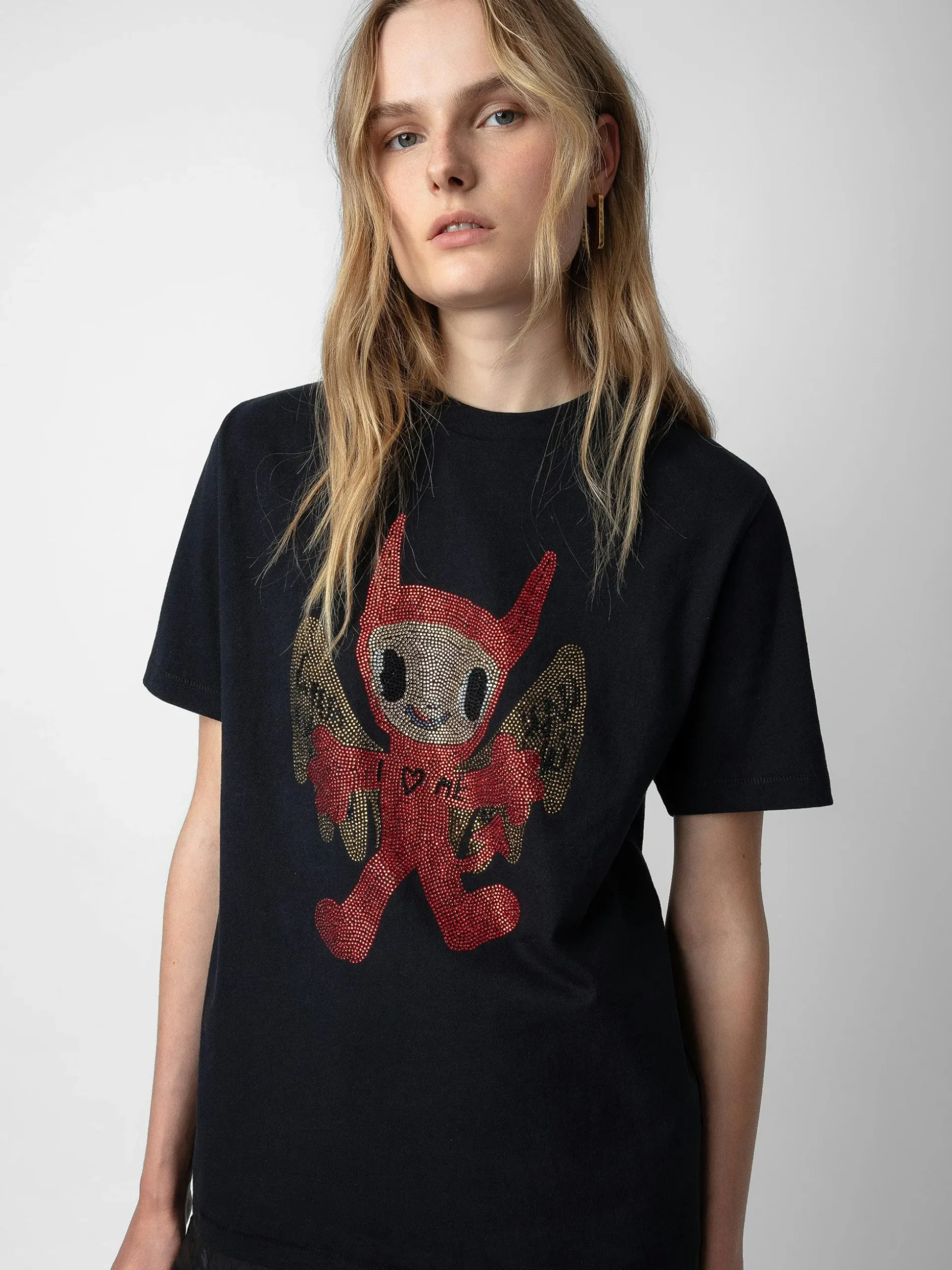 Edwin Devil Strass T-Skjorte