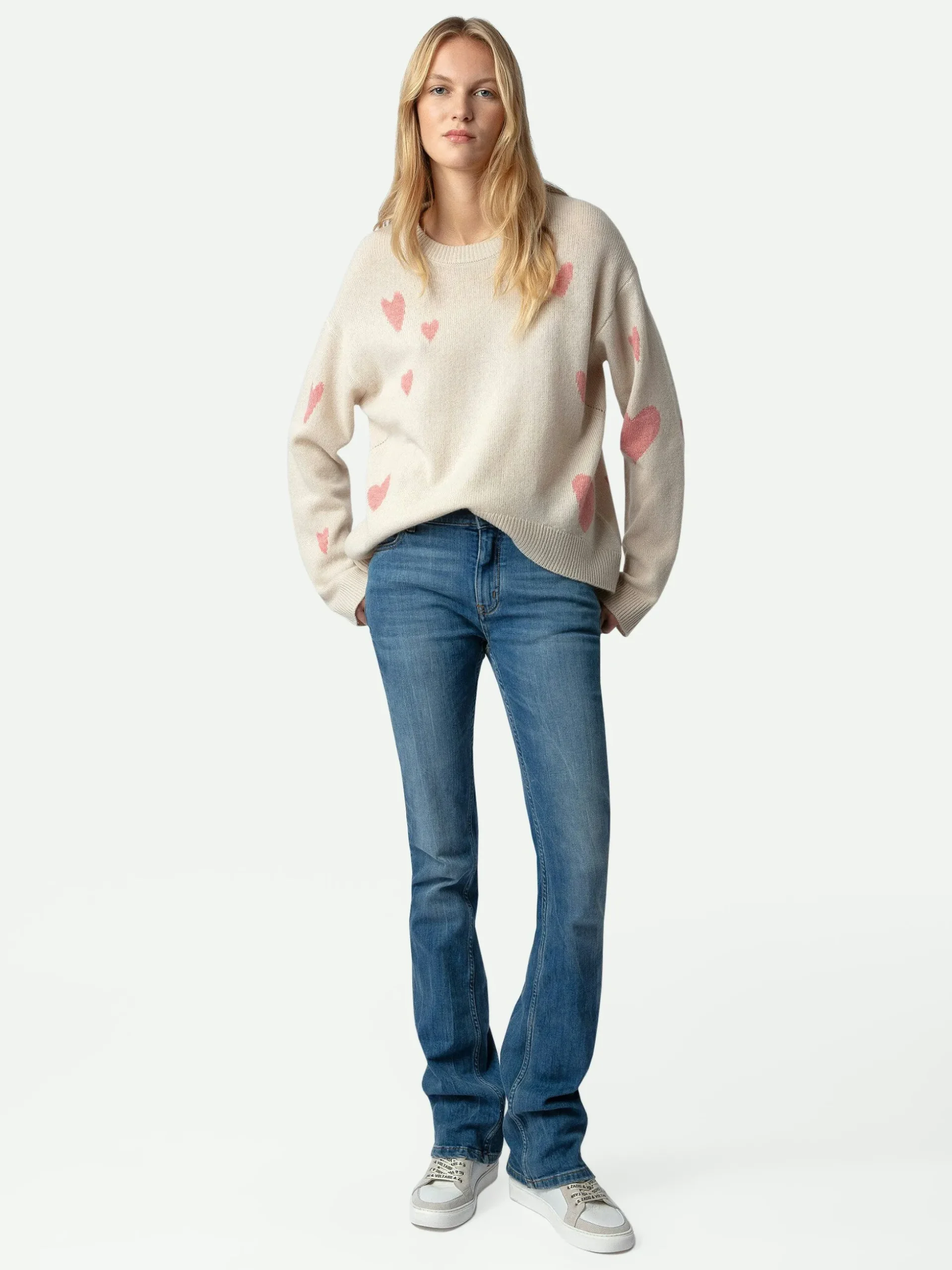 Markus Heart Genser 100% Cashmere