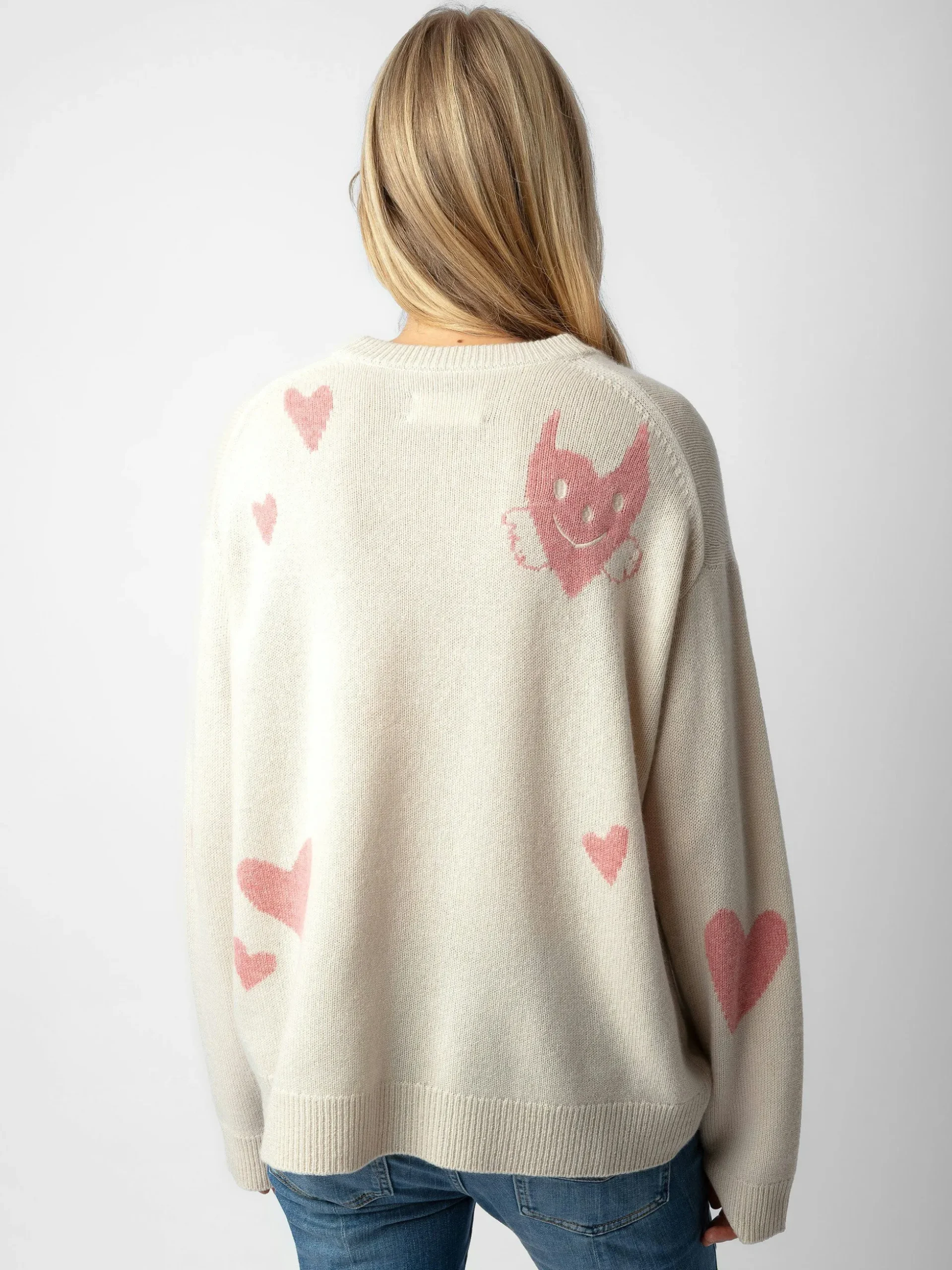 Markus Heart Genser 100% Cashmere