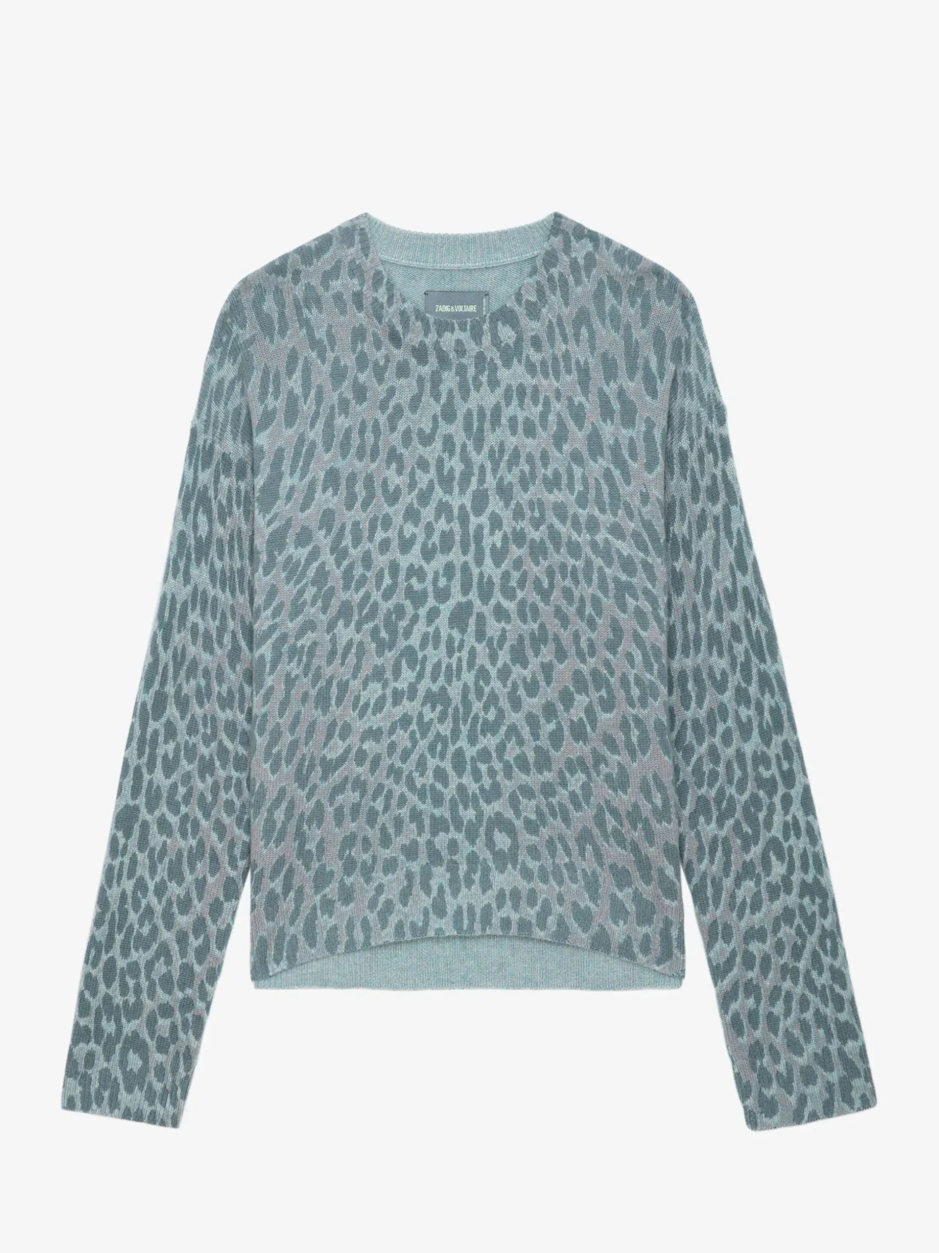 Markus Leopard Genser 100% Cashmere