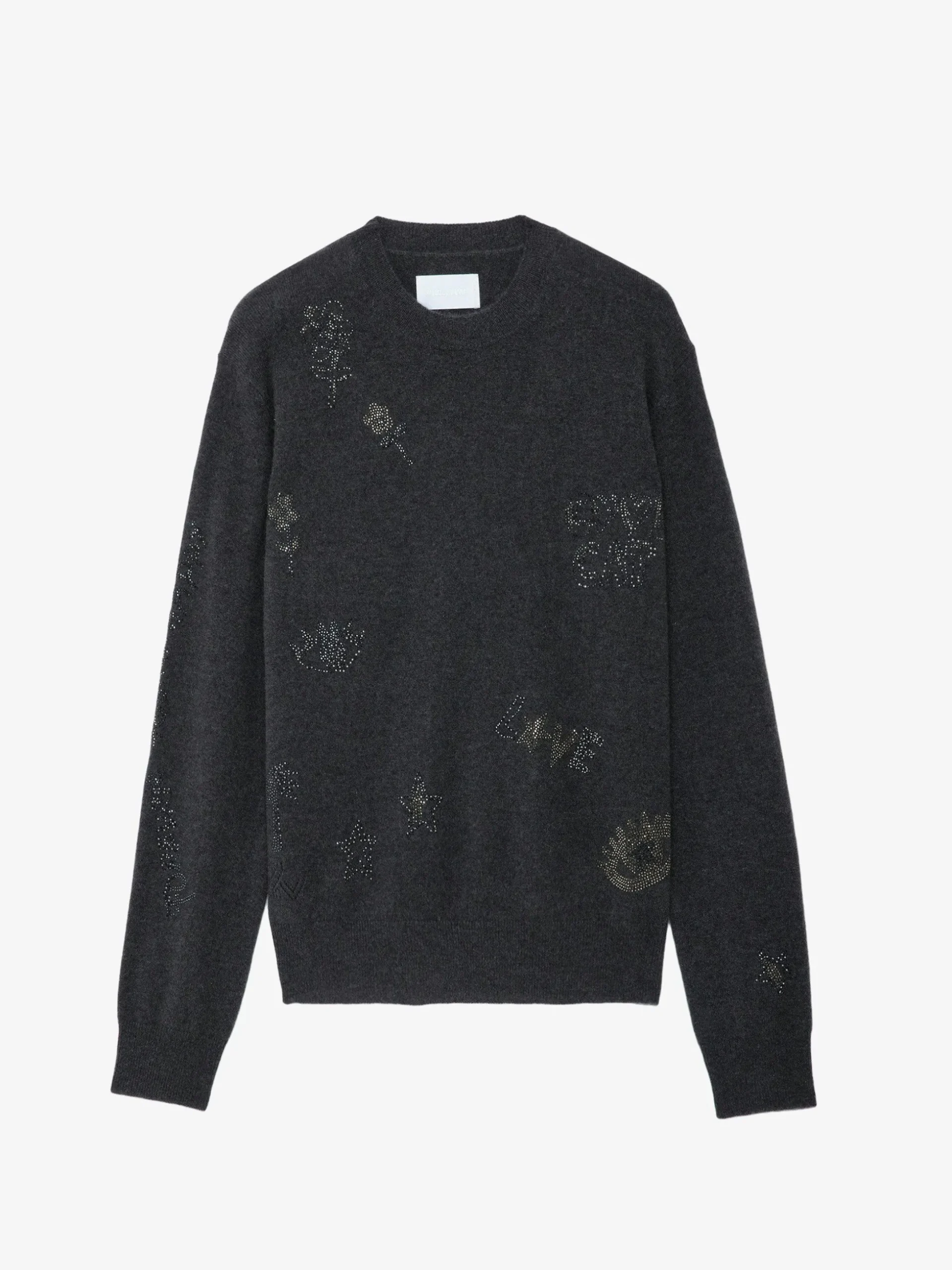 Pravis 100% Cashmere Rhinestone Genser